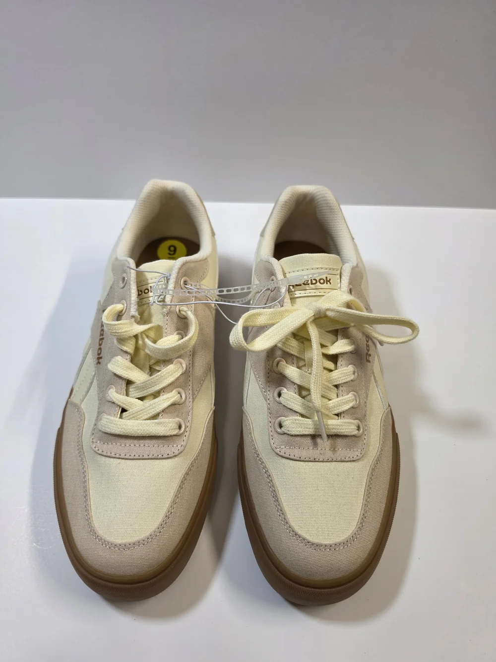 Reebok Club C Canvas Sneakers Beige Cream Gum Sole Men's Size 9 NEW